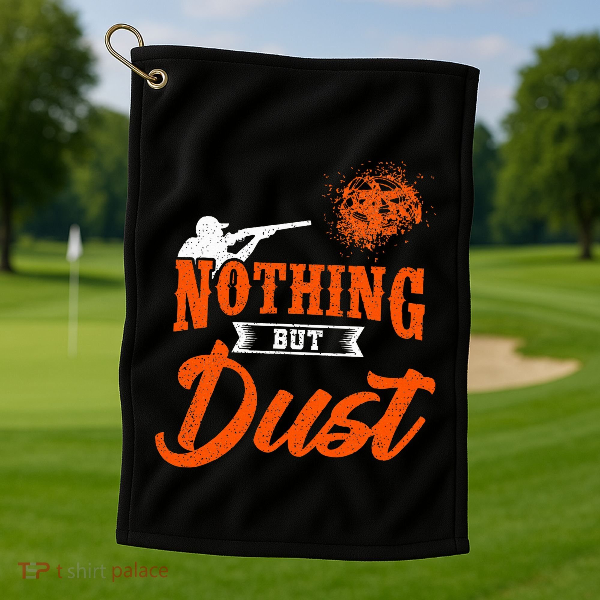 Clay Target Shooting Nothing But Dust Shoot Trap Skeet Golf Towel