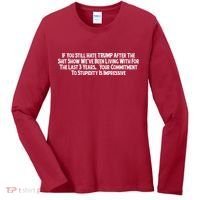 Commitment To Stupidity Trump 2024 Maga Women's Long Sleeve Shirt thumb 0