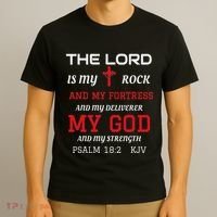 Christian T S Bible Scripture Verse Psalm 182 T-Shirt thumb 3