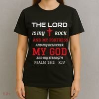Christian T S Bible Scripture Verse Psalm 182 T-Shirt thumb 4