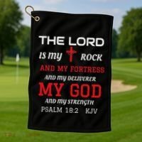 Christian T S Bible Scripture Verse Psalm 182 Golf Towel thumb 1