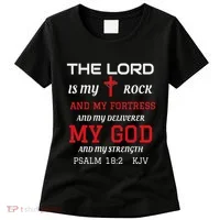 Christian T S Bible Scripture Verse Psalm 182 Women's T-Shirt thumb 0