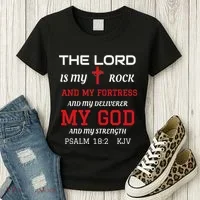 Christian T S Bible Scripture Verse Psalm 182 Women's T-Shirt thumb 3