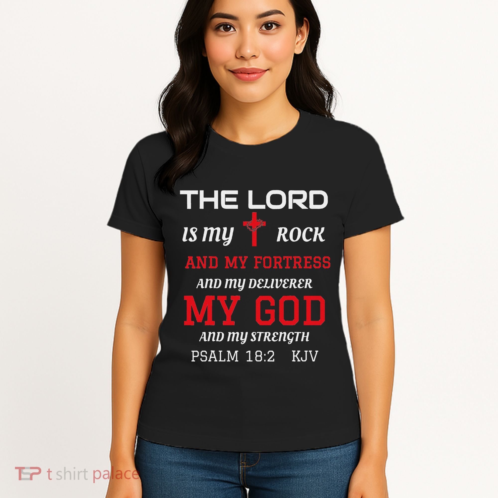 Christian T S Bible Scripture Verse Psalm 182 Women's T-Shirt