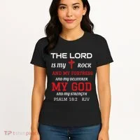 Christian T S Bible Scripture Verse Psalm 182 Women's T-Shirt thumb 4