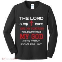 Christian T S Bible Scripture Verse Psalm 182 Kids Long Sleeve Shirt thumb 0