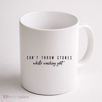 Cant Throw Stone While Washing Feet Christian Coffee Mug thumb 1