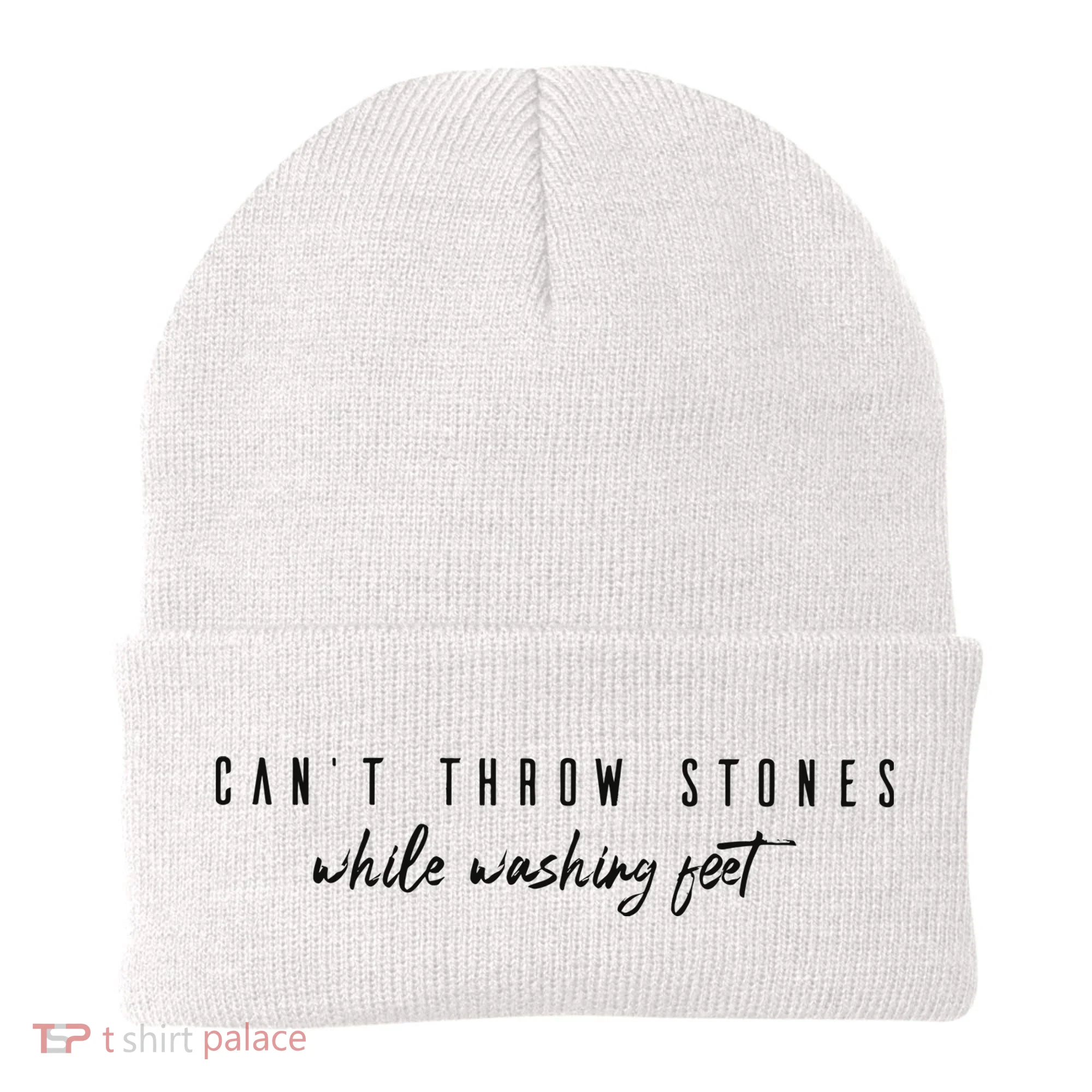Cant Throw Stone While Washing Feet Christian Beanie