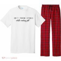 Cant Throw Stone While Washing Feet Christian Pajama Set thumb 0