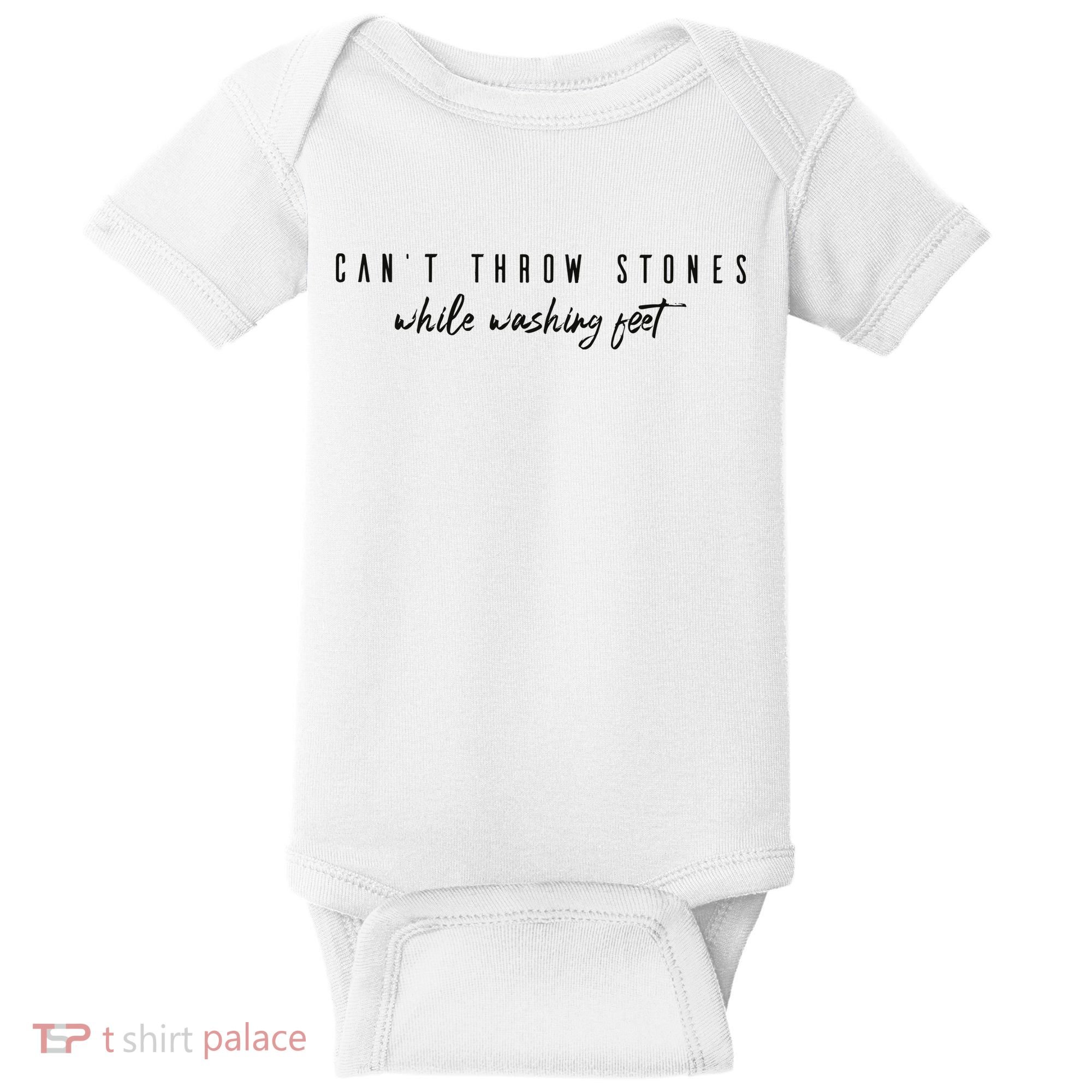 Cant Throw Stone While Washing Feet Christian Baby Bodysuit
