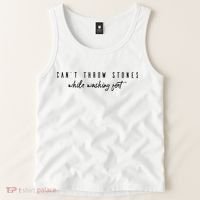 Cant Throw Stone While Washing Feet Christian Tank Top thumb 2