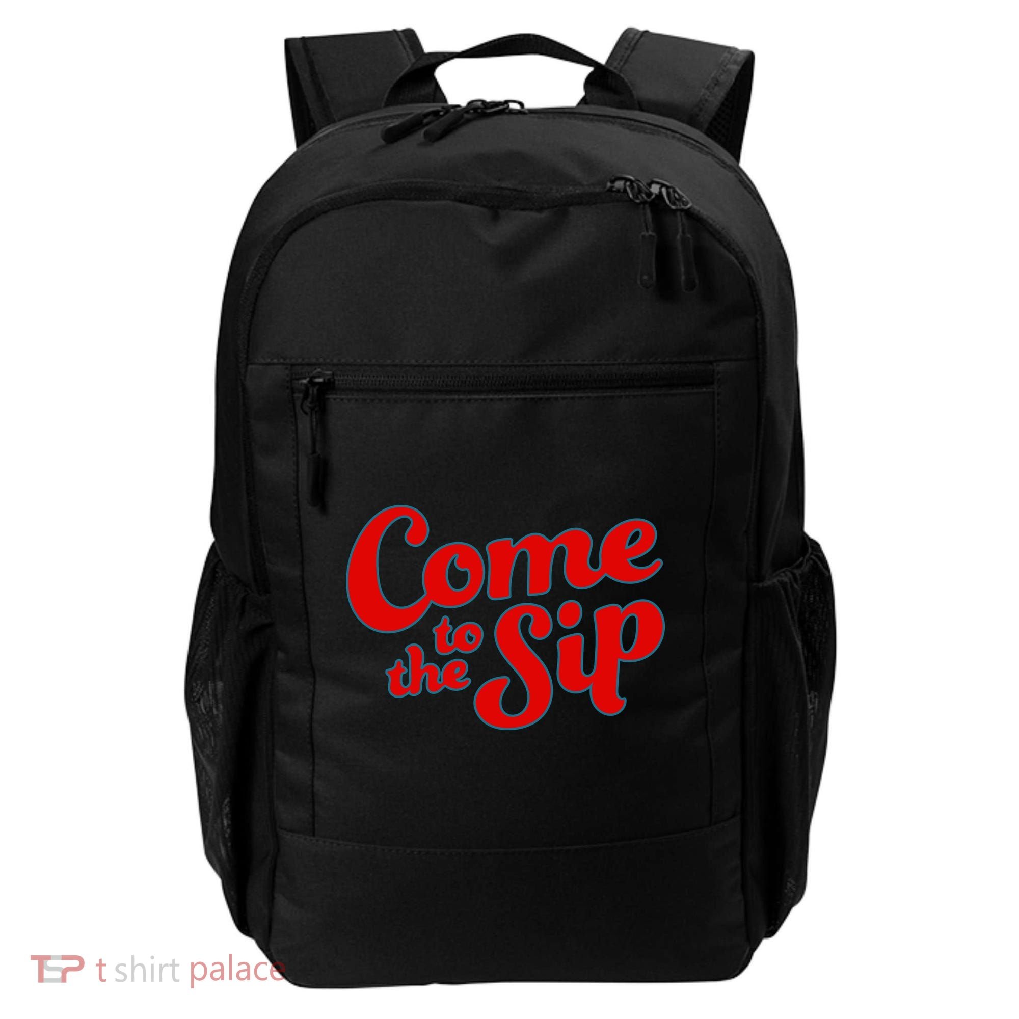 Come To The Sip Red Backpack