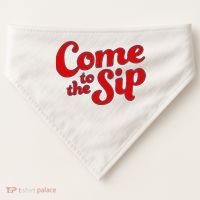 Come To The Sip Red USA-Made Doggie Bandana thumb 0