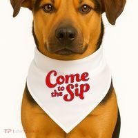 Come To The Sip Red USA-Made Doggie Bandana thumb 1