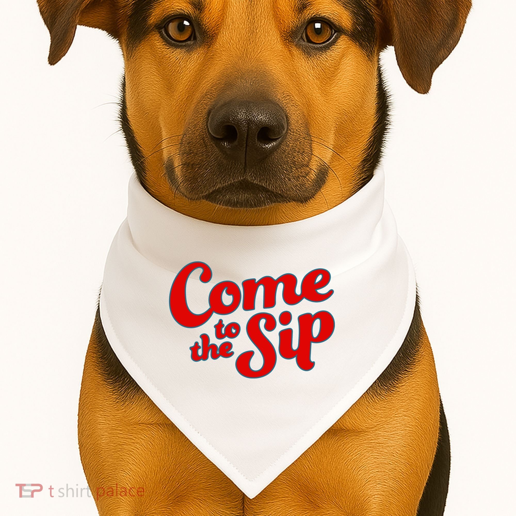 Come To The Sip Red USA-Made Doggie Bandana