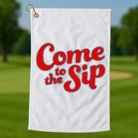 Come To The Sip Red Golf Towel thumb 1