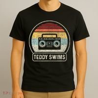 Cassette Tape T.E.D.D.Y Swims 90s Music Retro Sunset T-Shirt thumb 3