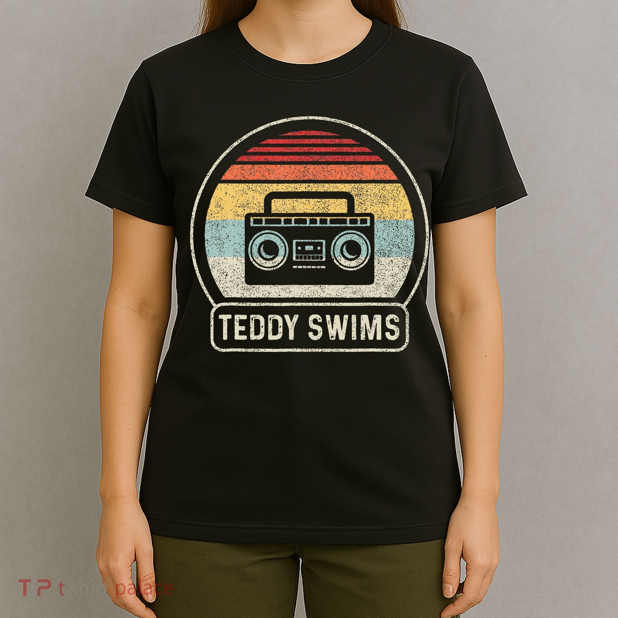 Cassette Tape T.E.D.D.Y Swims 90s Music Retro Sunset T-Shirt