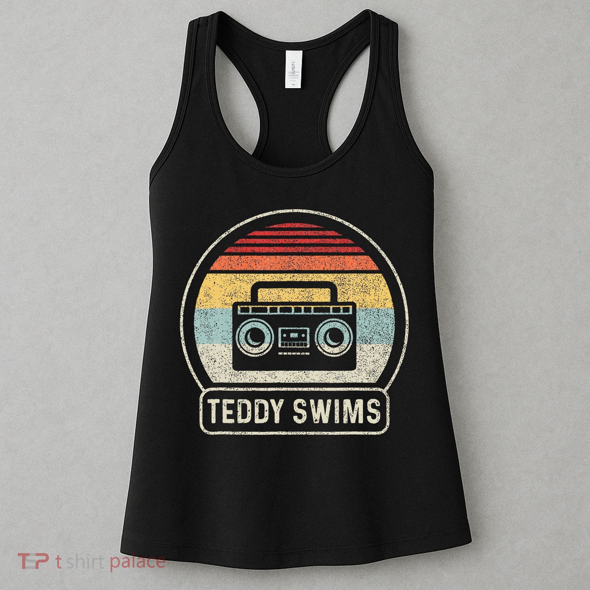 Cassette Tape T.E.D.D.Y Swims 90s Music Retro Sunset Women's Tank Top