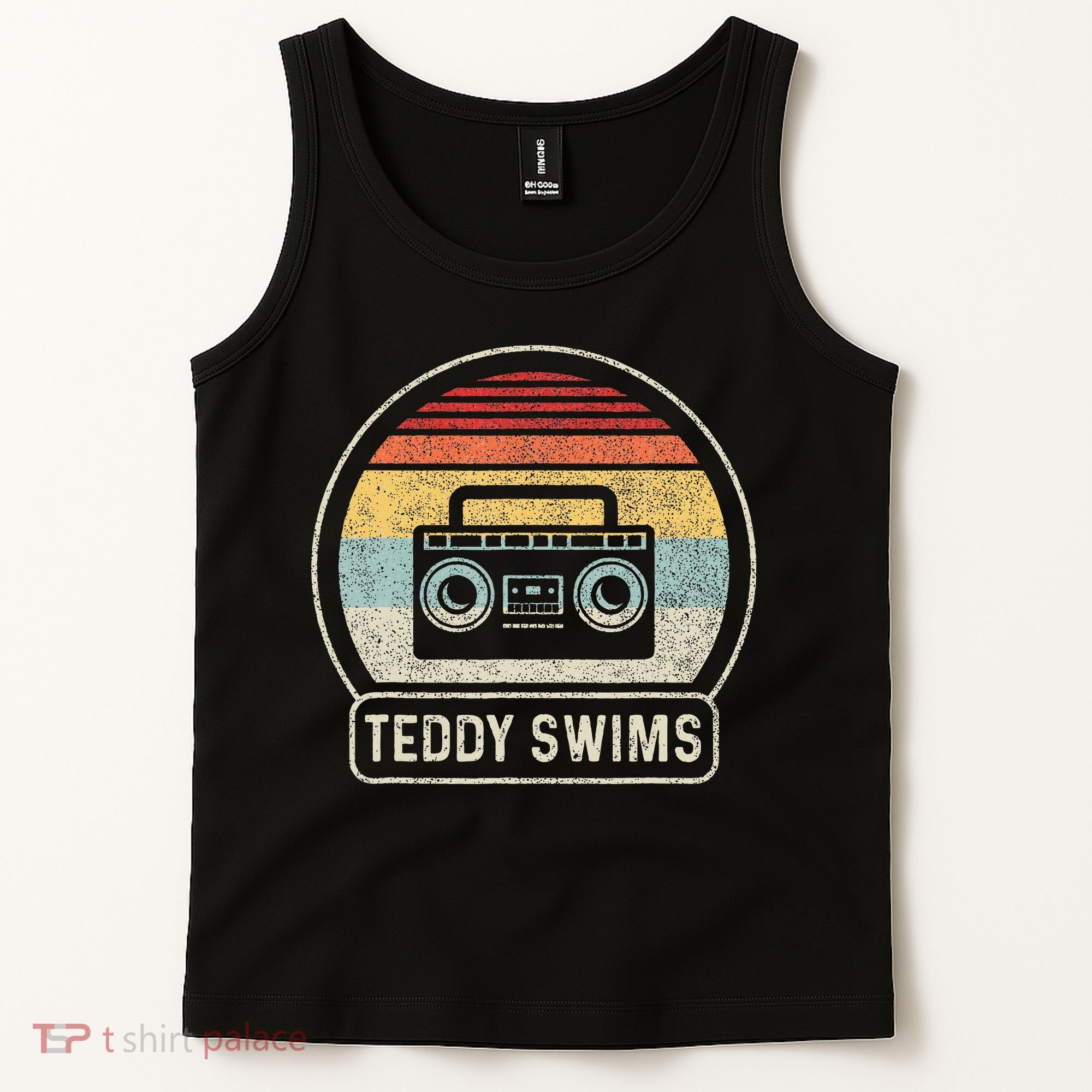 Cassette Tape T.E.D.D.Y Swims 90s Music Retro Sunset Tank Top