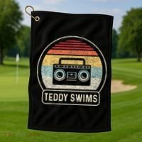Cassette Tape T.E.D.D.Y Swims 90s Music Retro Sunset Golf Towel thumb 1