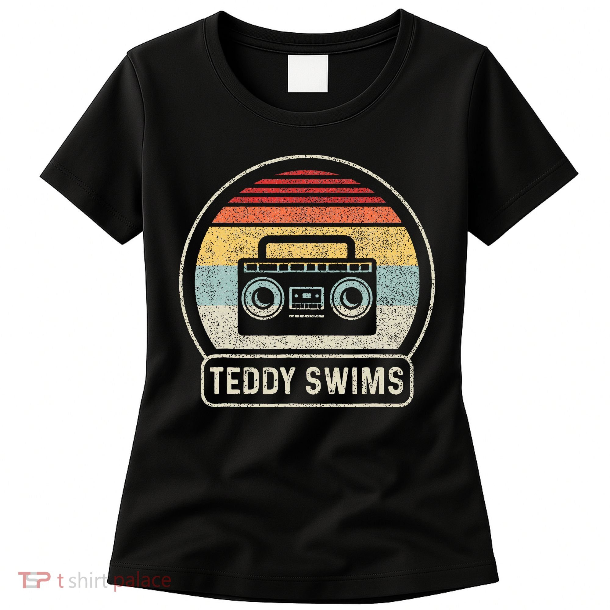 Cassette Tape T.E.D.D.Y Swims 90s Music Retro Sunset Women's T-Shirt