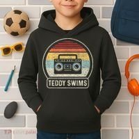 Cassette Tape T.E.D.D.Y Swims 90s Music Retro Sunset Kids Hoodie thumb 2