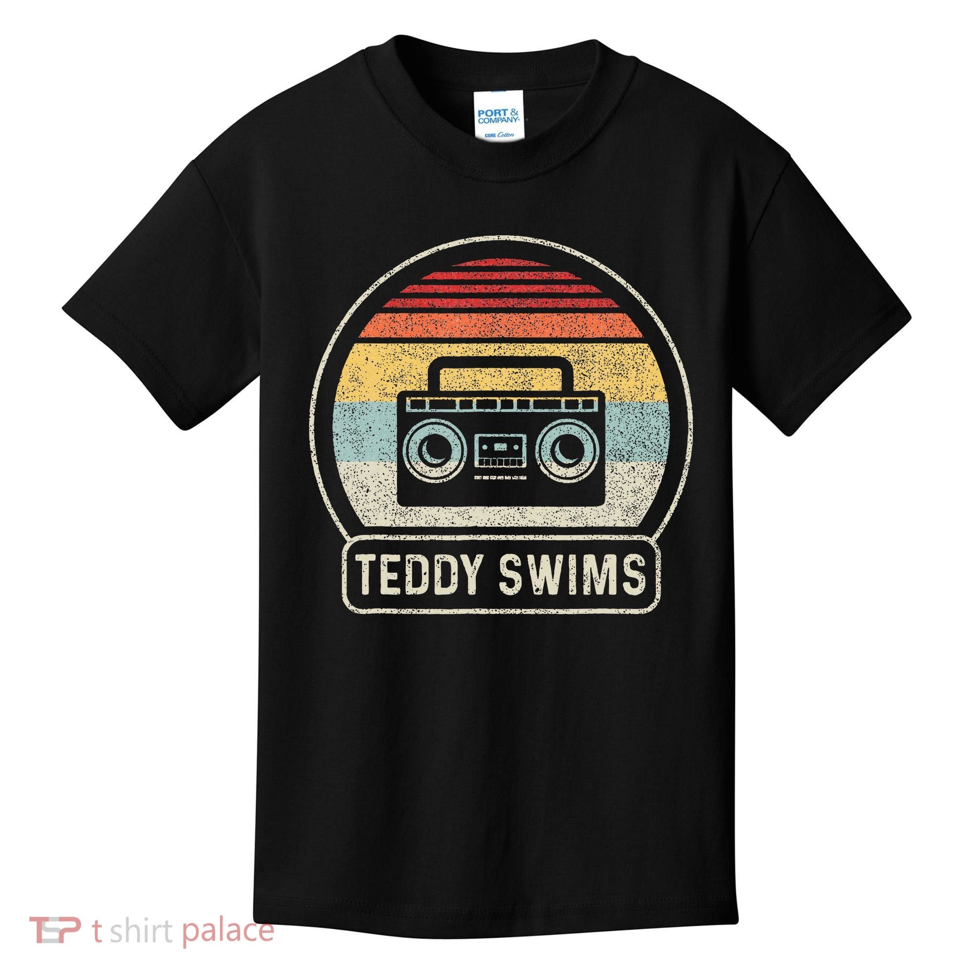Cassette Tape T.E.D.D.Y Swims 90s Music Retro Sunset Kids T-Shirt