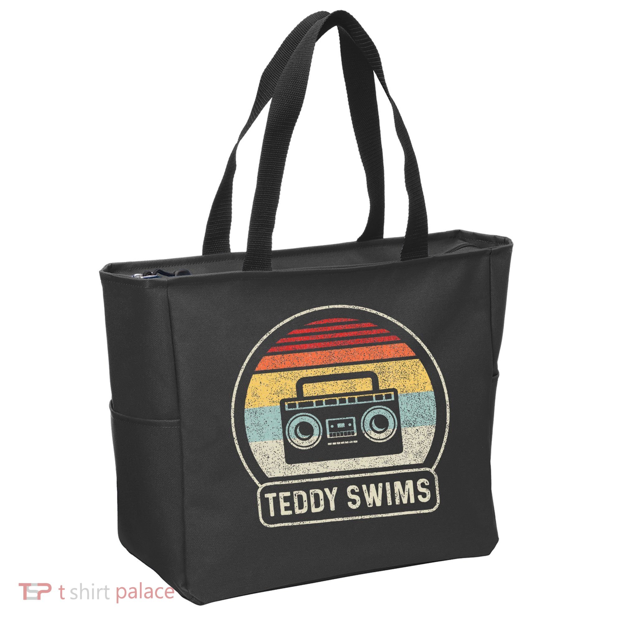 Cassette Tape T.E.D.D.Y Swims 90s Music Retro Sunset Tote Bag