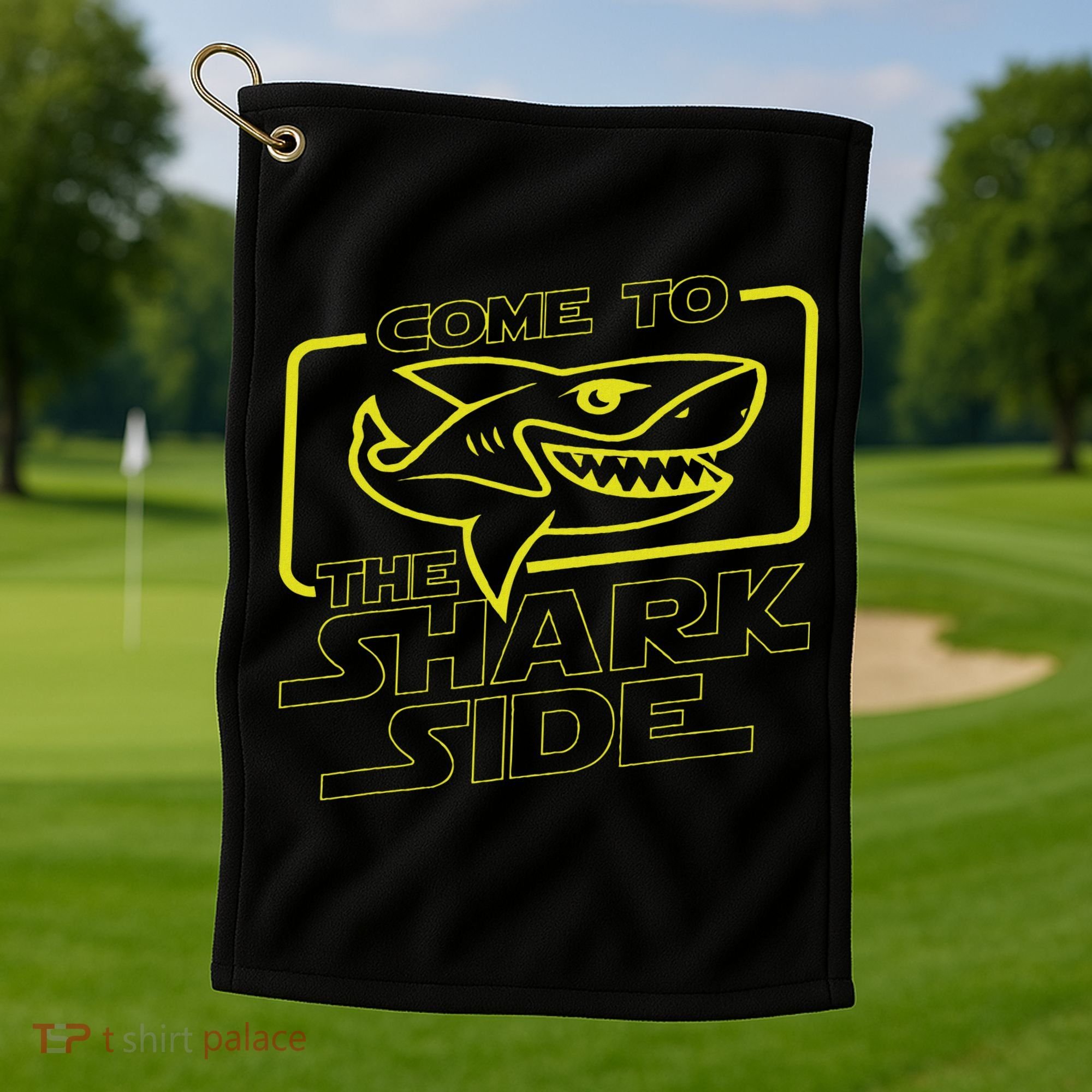 Come To The Shark Side Funny Shark Lover Ocean Wildlife Golf Towel