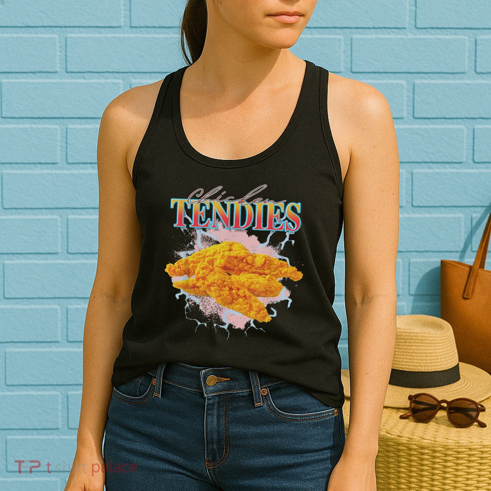 Chicken Tendies Tenders Weird Funny Oddly Specific Dank Meme Women's Tank Top