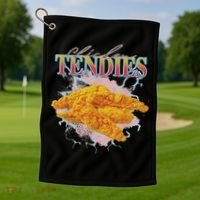 Chicken Tendies Tenders Weird Funny Oddly Specific Dank Meme Golf Towel thumb 1