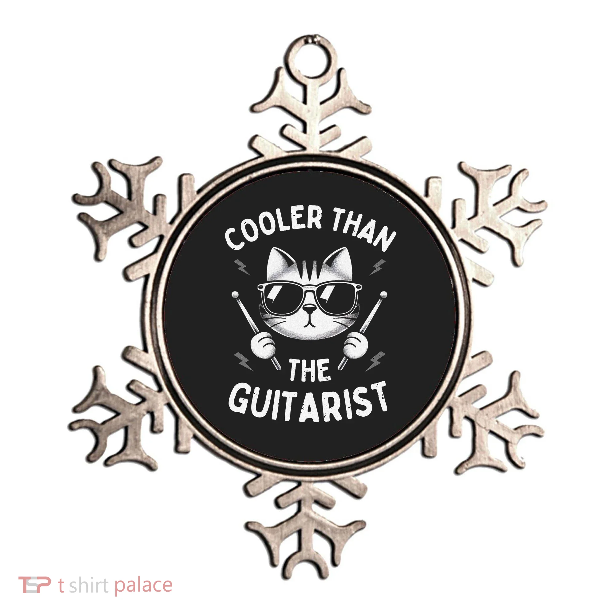 Cooler Than The Guitarist  Funny Drummer Gift Ornament