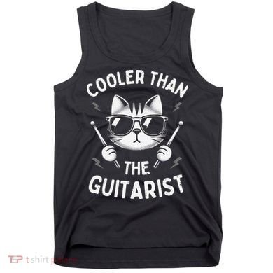 Cooler Than The Guitarist  Funny Drummer Gift Tank Top