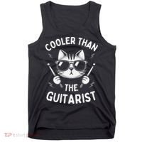 Cooler Than The Guitarist  Funny Drummer Gift Tank Top thumb 0