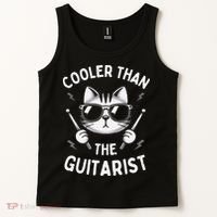 Cooler Than The Guitarist  Funny Drummer Gift Tank Top thumb 2