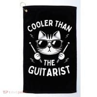 Cooler Than The Guitarist  Funny Drummer Gift Golf Towel thumb 0
