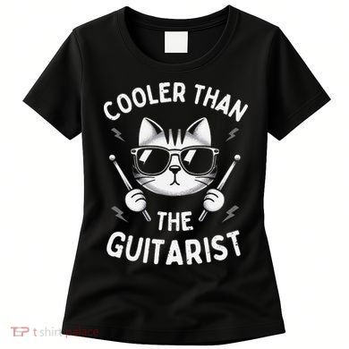 Cooler Than The Guitarist  Funny Drummer Gift Women's T-Shirt