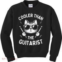Cooler Than The Guitarist  Funny Drummer Gift Kids Sweatshirt thumb 0