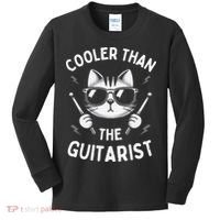 Cooler Than The Guitarist  Funny Drummer Gift Kids Long Sleeve Shirt thumb 0