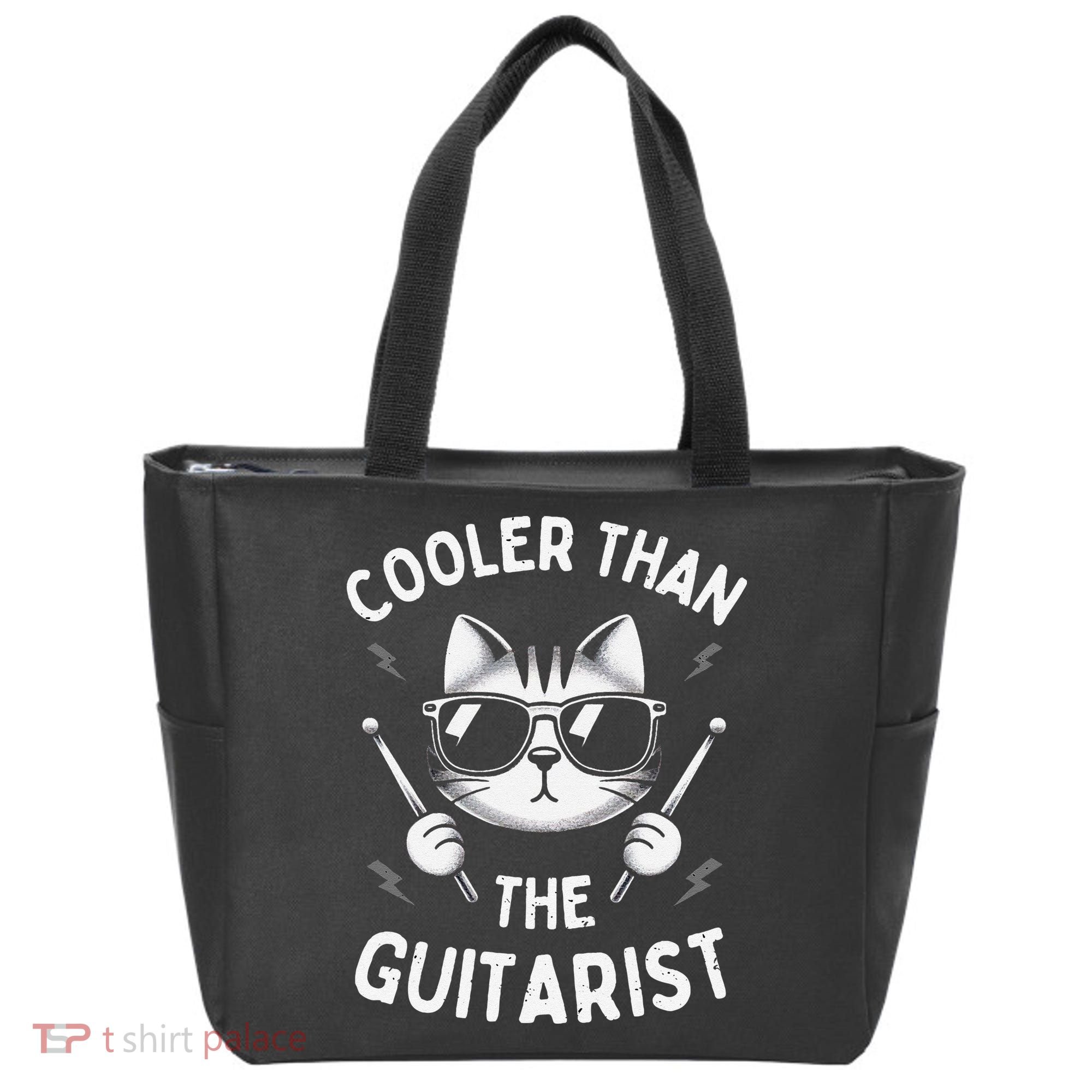 Cooler Than The Guitarist  Funny Drummer Gift Tote Bag