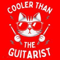 Cooler Than The Guitarist  Funny Drummer Gift Santa Hat thumb 1