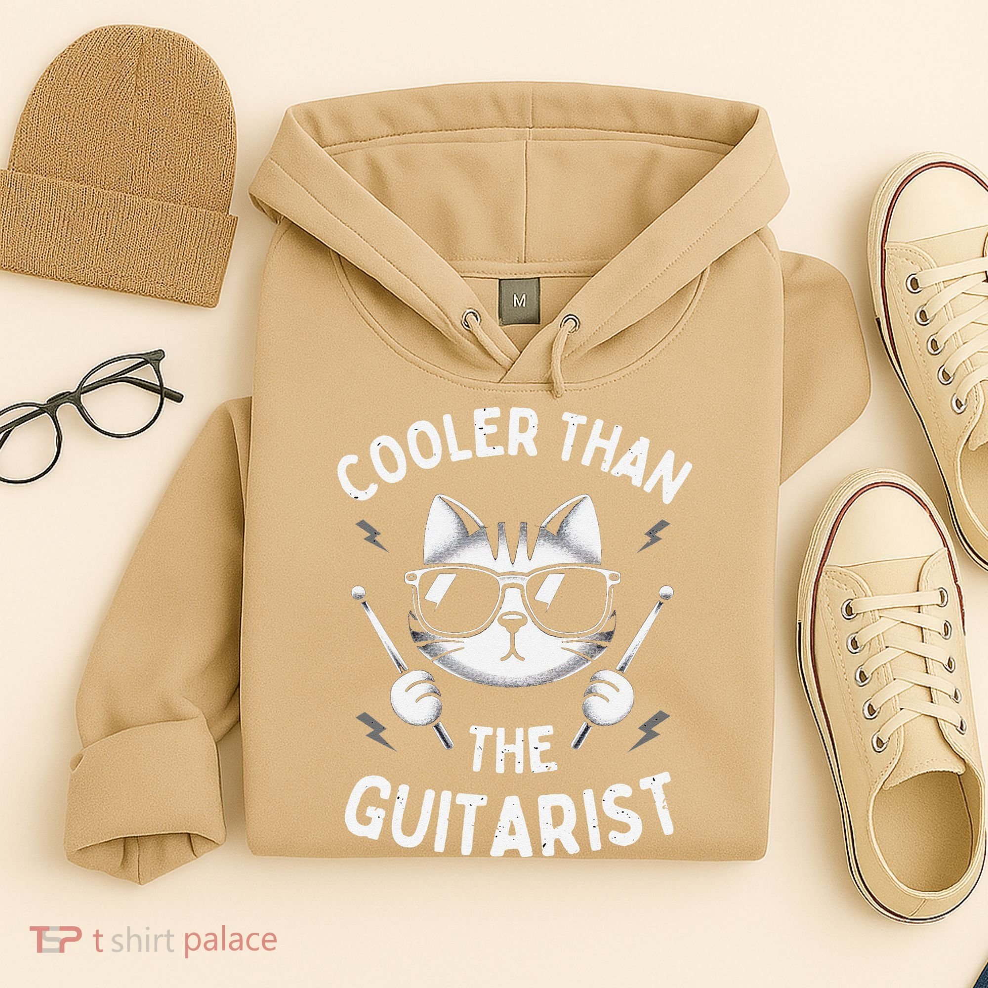 Cooler Than The Guitarist  Funny Drummer Gift Hoodie