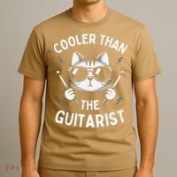 Cooler Than The Guitarist  Funny Drummer Gift T-Shirt thumb 3