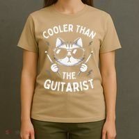 Cooler Than The Guitarist  Funny Drummer Gift T-Shirt thumb 4