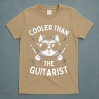 Cooler Than The Guitarist  Funny Drummer Gift T-Shirt thumb 5