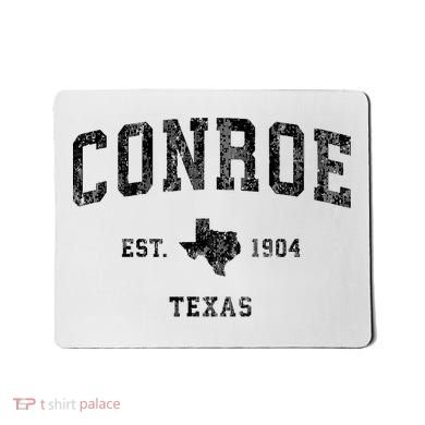 Conroe Texas Tx Vintage Athletic Sports Design Mousepad