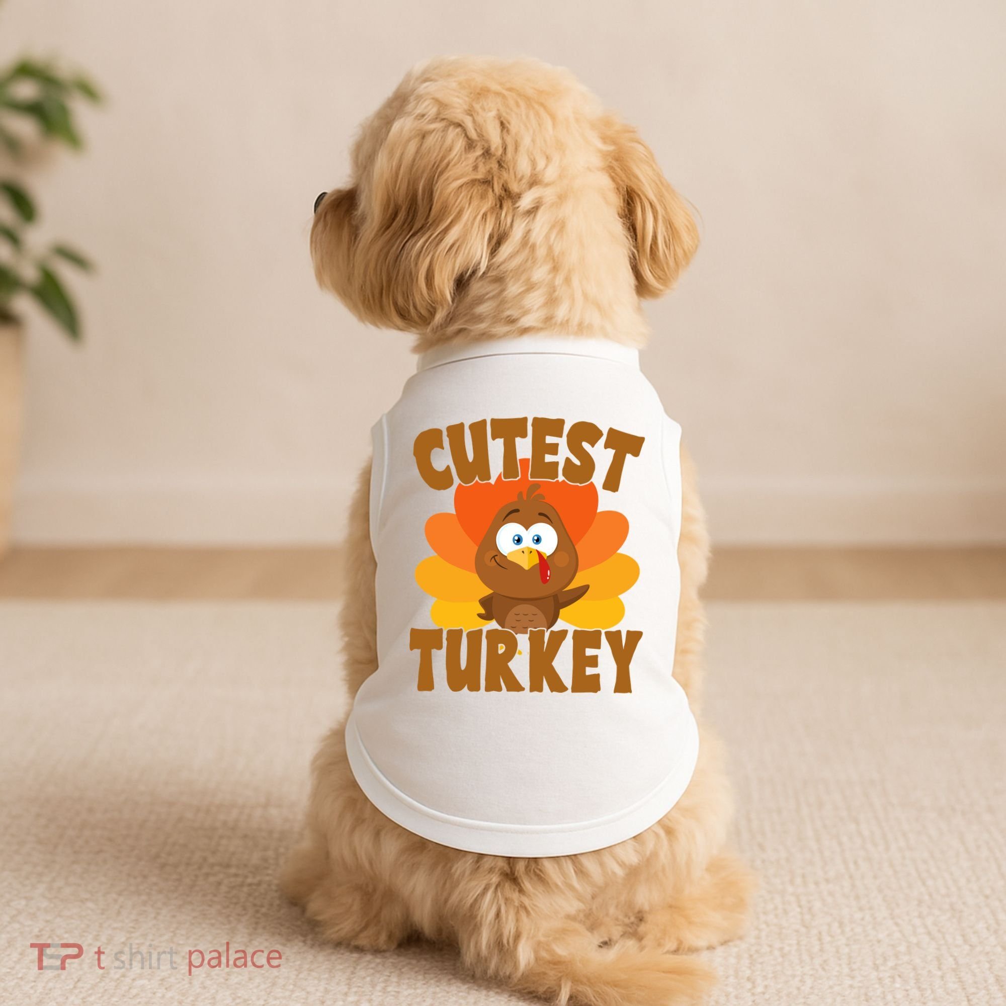 Cutest Turkey Thanksgiving Festive Doggie Tank