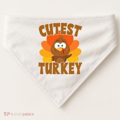 Cutest Turkey Thanksgiving Festive USA-Made Doggie Bandana