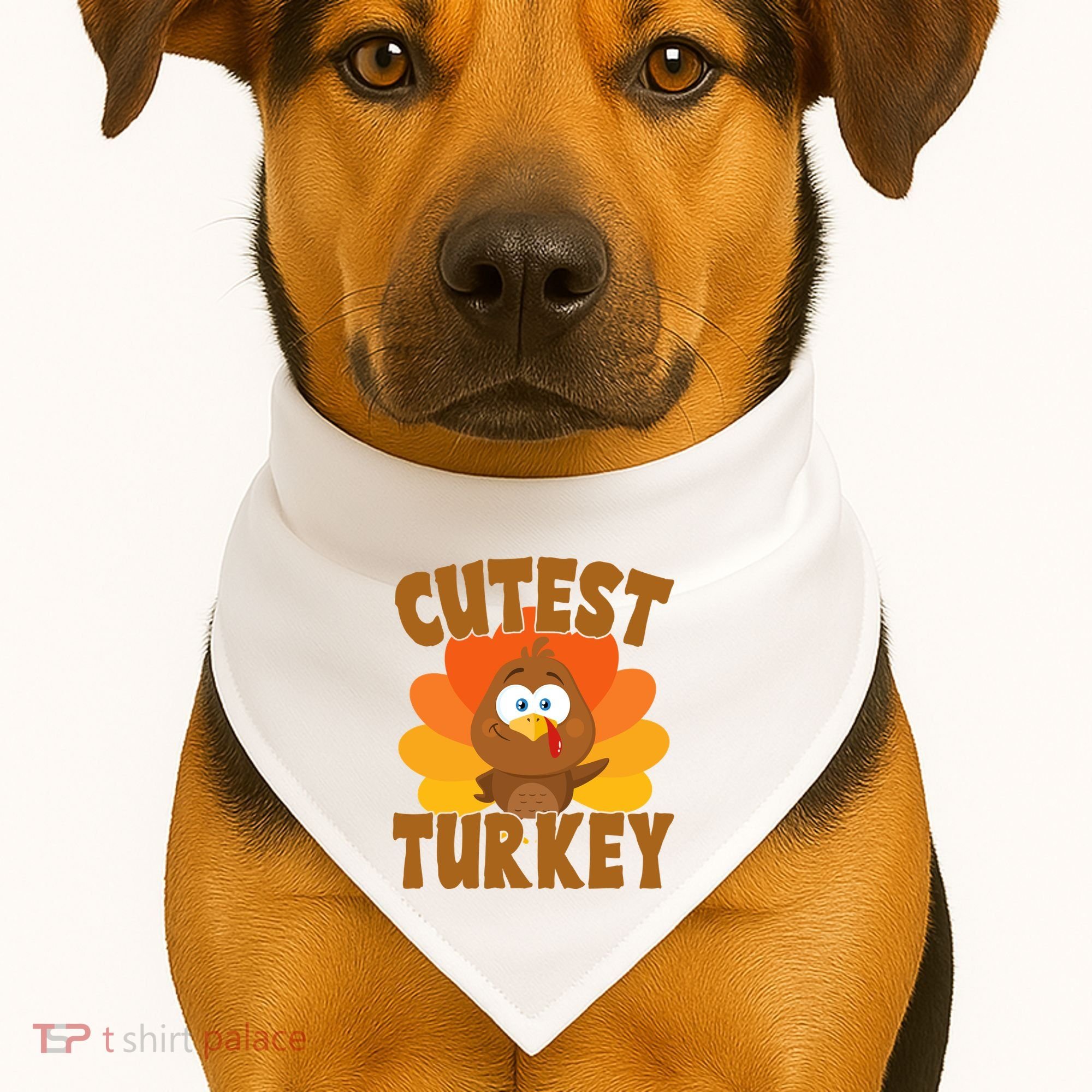 Cutest Turkey Thanksgiving Festive USA-Made Doggie Bandana